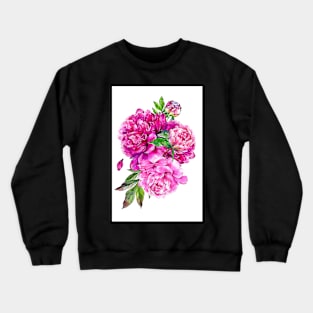 Pink Peonies Poster Peony Floral Print Blush Pink Peony Poster Peony Art Print Crewneck Sweatshirt